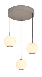 LUBERON Round LED Three-Light Pendant Lamp, Cashmere, 5051-313 Aviano small 3