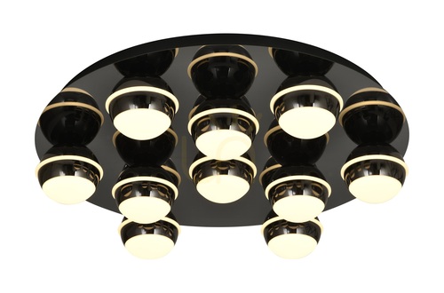 Check BIARRITZ Round LED Ceiling Light, Black Chrome, 9047-1005, Aviano
