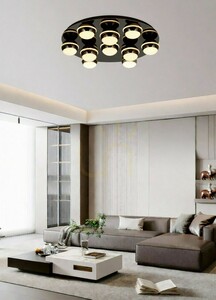 BIARRITZ Round LED Ceiling Light, Black Chrome, 9047-1005, Aviano small 6