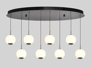 LUBERON Black Chrome Oval Figure-8 LED Pendant Light 7051-805 Aviano small 1
