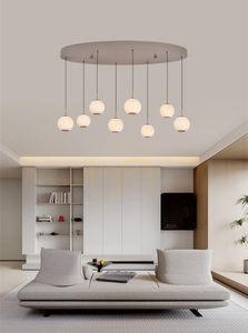 Aviano LUBERON 7051-813 Oval 8-Light LED Pendant, Cashmere-Sand Finish small 0