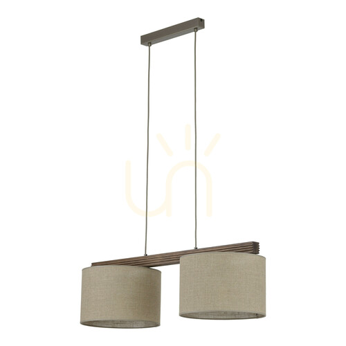 Check Viga Shade Walnut Pendant Light 2 Xe27