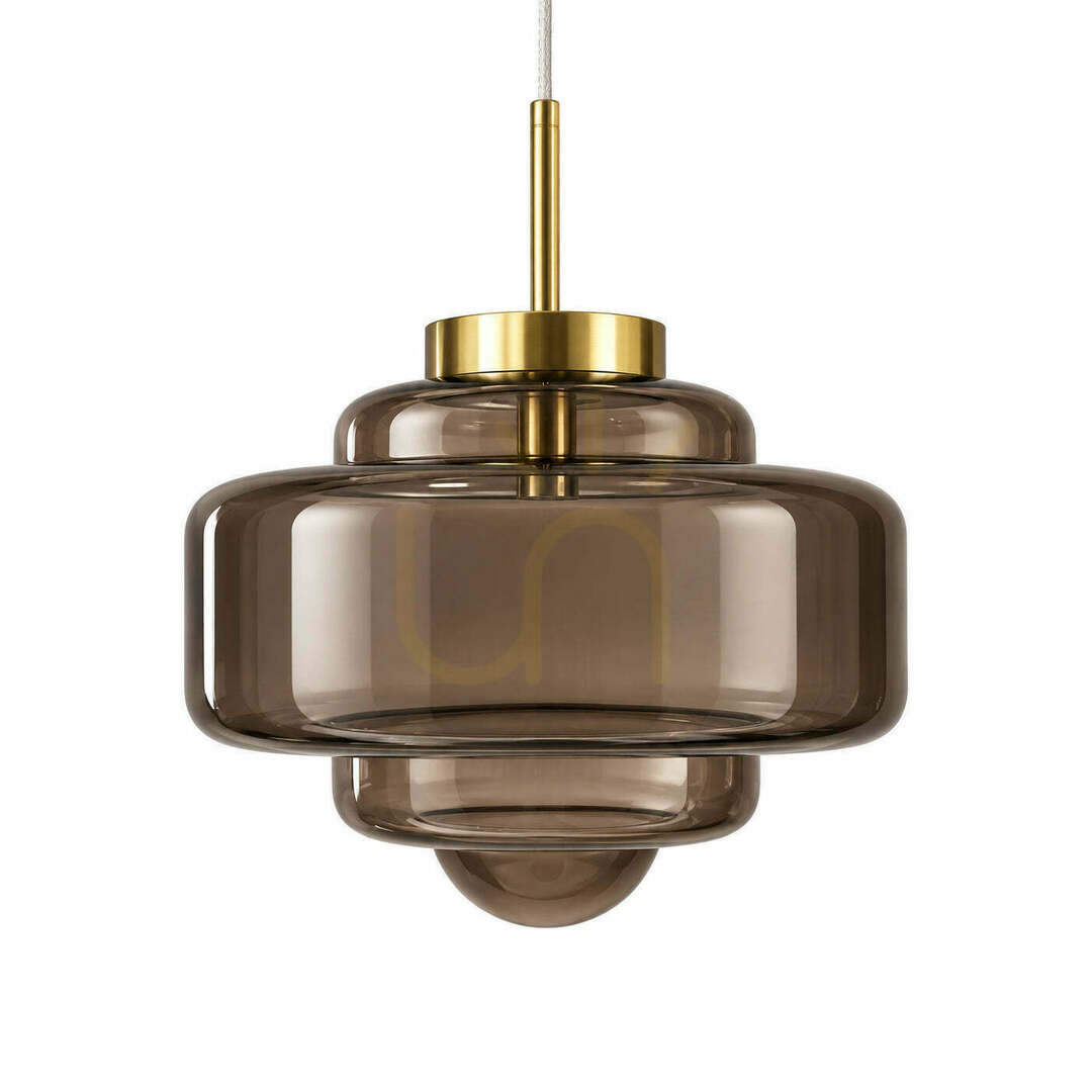 View Pendant Light BAZAR BIZAR Smoky Brown Glass Metal 160 cm Pendant Light BAZAR BIZAR Smoky Brown Glass Metal 160 cm