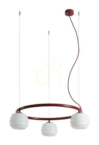 Check ALDEX 1159E15_R Puff 3 Ring Red Wine Pendant Light