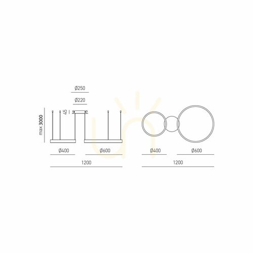 Check CRISEIDE S/2D FCRSO5 Pendant Light, Brushed Gold, Gea Luce