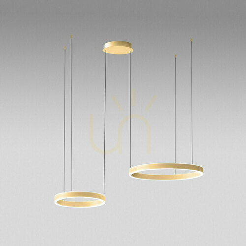 Check CRISEIDE S/2D FCRSO5 Pendant Light, Brushed Gold, Gea Luce