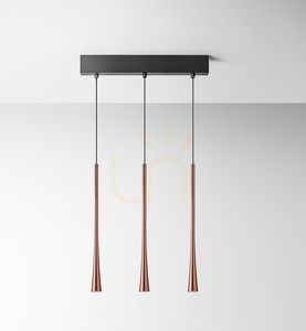 Gea Luce DAFNE S/3P FDA3PR LED pendant, 3 lights, copper finish small 0