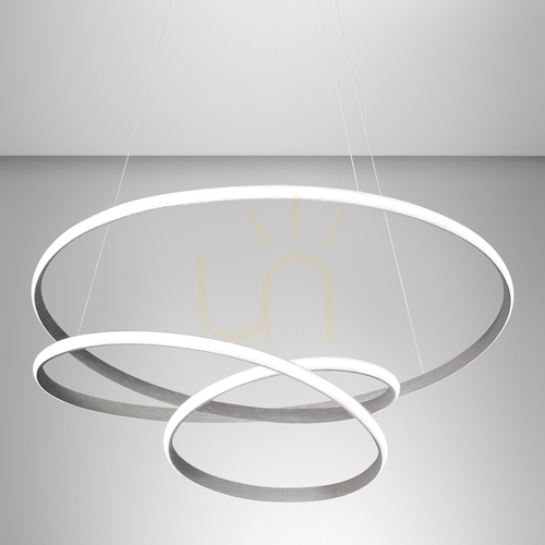 Check Gea Luce DIVA S/S FDIST4 LED pendant light, titanium finish, 85 cm