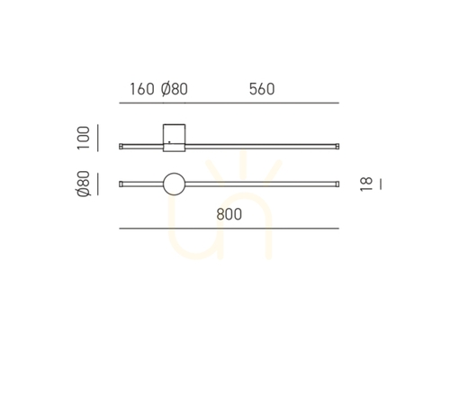 Check ENILA A FENAO1 Wall Sconce, Brushed Gold, Gea Luce