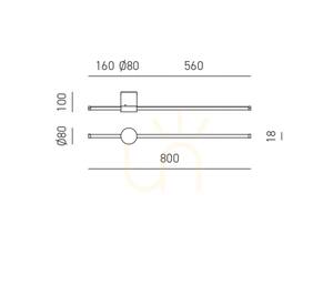 ENILA A FENAT1 Wall Sconce, Titanium, Gea Luce small 1