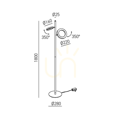 Check GPIT32 Floor Lamp, Gray, by Gea Luce