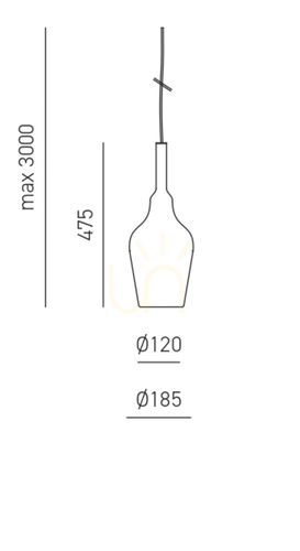 Check OFELIA S/12 FOFSAM12 Pendant Light, Transparent Amber, Gea Luce