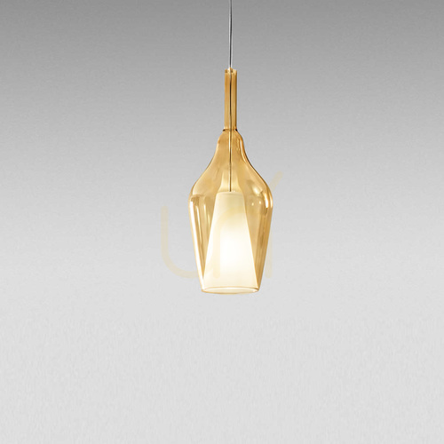 Check OFELIA S/12 MINI FOFSAM12M Pendant Light, Amber Transparent, Gea Luce