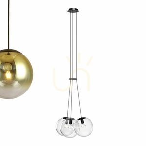 Cluster Pendant Light s.luce Orb, 3-Light Clear Glass Globes, E27 9 Cluster Pendant Light s.luce Orb, 3-Light Clear Glass Globes, E27 small 9