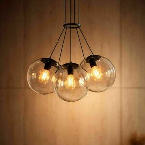 Cluster Pendant Light s.luce Orb, 3-Light Smoky Glass Globes, 40 cm 1 Cluster Pendant Light s.luce Orb, 3-Light Smoky Glass Globes, 40 cm small 1