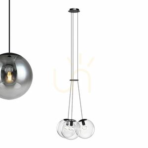 Cluster Pendant Light s.luce Orb, 3-Light Smoky Glass Globes, 40 cm 14 Cluster Pendant Light s.luce Orb, 3-Light Smoky Glass Globes, 40 cm small 14