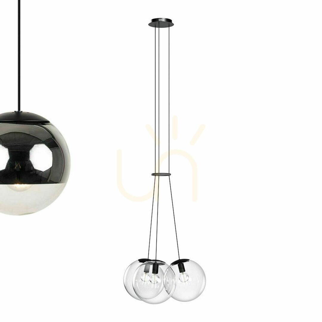 Display Cluster Pendant Light s.luce Orb, 3-Light Brown Glass Globes, 50 cm, E27 Cluster Pendant Light s.luce Orb, 3-Light Brown Glass Globes, 50 cm, E27