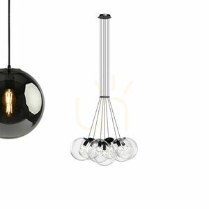 Cluster Pendant Light s.luce Orb 7-Light Copper Glass Globe Chandelier small 12