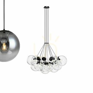 Cluster Chandelier s.luce Orb 13-Light Glass Globe Pendant in Copper small 12
