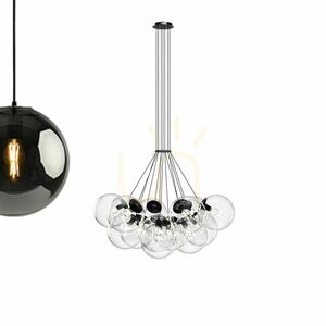 Cluster Chandelier s.luce Orb 13-Light Glass Globe Pendant in Copper small 13