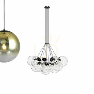 Cluster Chandelier s.luce Orb 13-Light Brown Glass Globe Pendant Light, Dimmable small 7