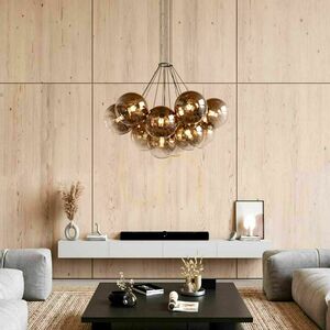Cluster Pendant Light s.luce Orb 13-Light Smoked Glass Globe Chandelier small 3