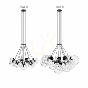 Cluster Pendant Light s.luce Orb 13-Light Clear Glass Globe Chandelier, E27 10 Cluster Pendant Light s.luce Orb 13-Light Clear Glass Globe Chandelier, E27 small 10