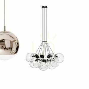 Cluster Pendant Light s.luce Orb 13-Light Clear Glass Globe Chandelier, E27 14 Cluster Pendant Light s.luce Orb 13-Light Clear Glass Globe Chandelier, E27 small 14