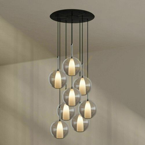 Check Chandelier s.luce Belluna 8-Light Clear Glass with 80 cm Canopy