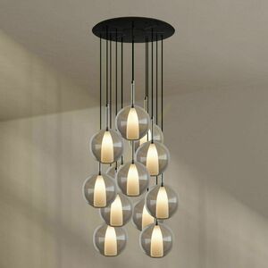 12-Light Glass Pendant Chandelier s.luce Belluna, Clear, 80 cm Canopy, E27 1 12-Light Glass Pendant Chandelier s.luce Belluna, Clear, 80 cm Canopy, E27 small 1