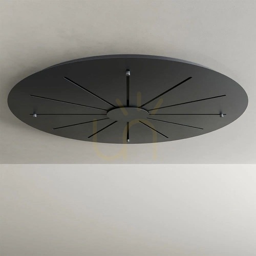 Check 20-Light Chandelier s.luce Belluna in Brown Glass with 120 cm Canopy