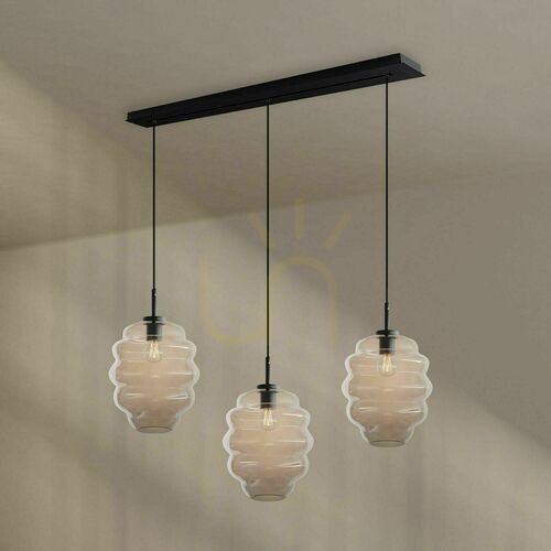 Check Pendant Light s.luce Echos 3-Light Clear Glass, 120 cm, E27