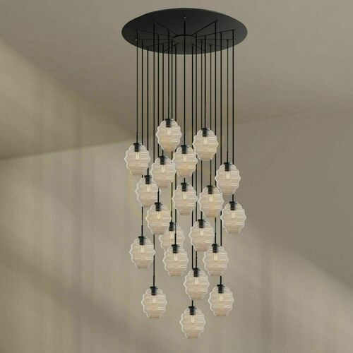 Check Chandelier s.luce Echos 20-Light Clear Glass, 120 cm Canopy