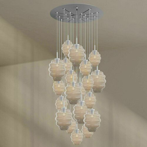 Check Chandelier s.luce Echos 20-Light Clear Glass with 120 cm Canopy