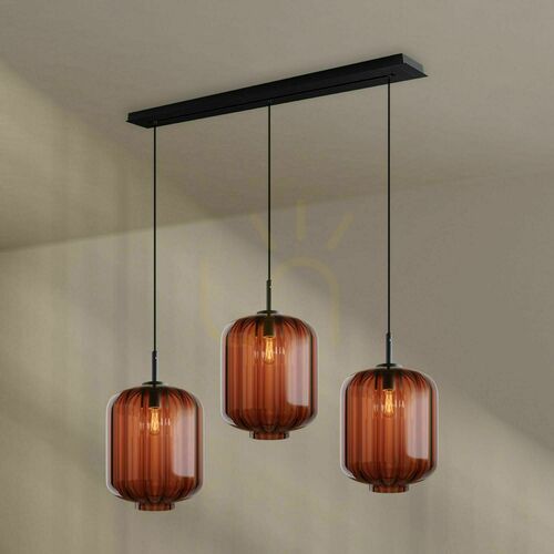 Check Pendant Light s.luce Velo 3-Light Brown Glass, 25 cm, E27