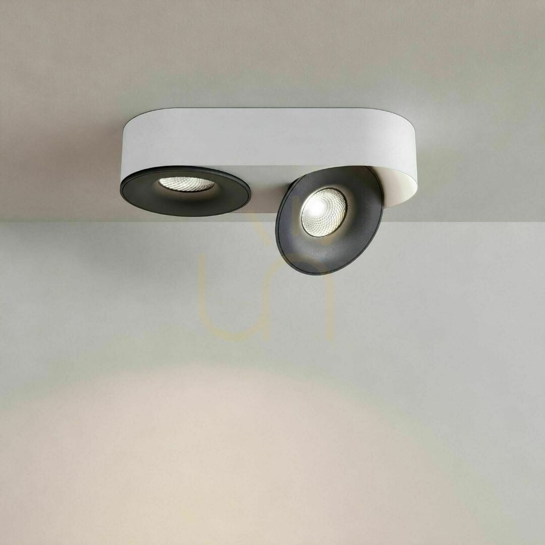View Adjustable LED Ceiling Spotlight s.luce Santa Duo 2-Light Black 22W 4000K Dimmable Adjustable LED Ceiling Spotlight s.luce Santa Duo 2-Light Black 22W 4000K Dimmable