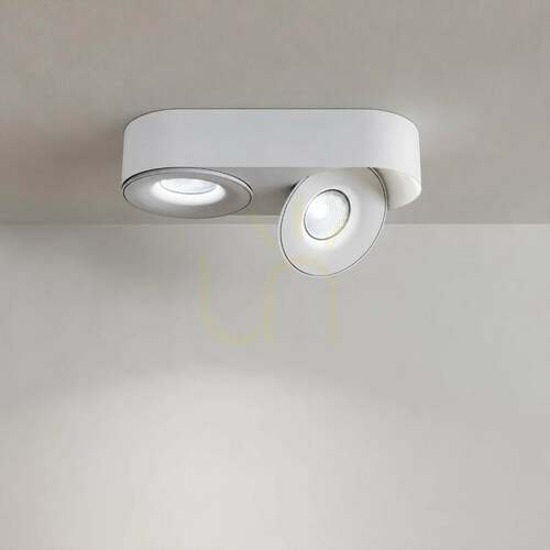 Check Adjustable LED Ceiling Spotlight s.luce Santa Duo 2-Light White 22W 4000K Dimmable