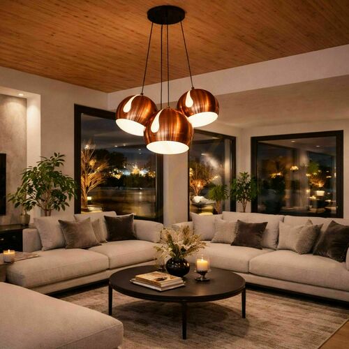 Check 3-Light Cluster Pendant Light s.luce Ball, White Metal, 3 x 30 cm, E27