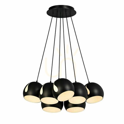 Check Cluster Pendant Light s.luce Ball 7-Light Black Metal, E27, 20 cm Shades