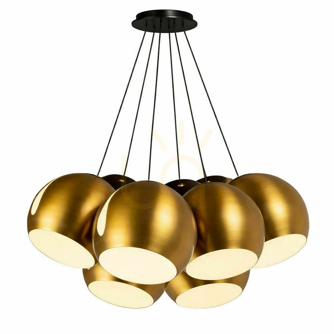 View Cluster Pendant Light s.luce Ball, 7-Light, White Metal, 30 cm, E27 Cluster Pendant Light s.luce Ball, 7-Light, White Metal, 30 cm, E27