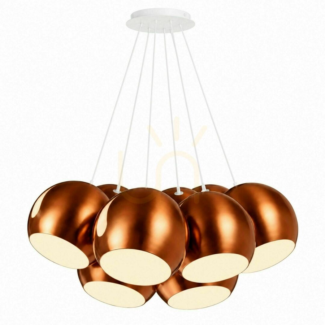 Display Cluster Pendant Light s.luce Ball, 7-Light, White Metal, 30 cm, E27 Cluster Pendant Light s.luce Ball, 7-Light, White Metal, 30 cm, E27