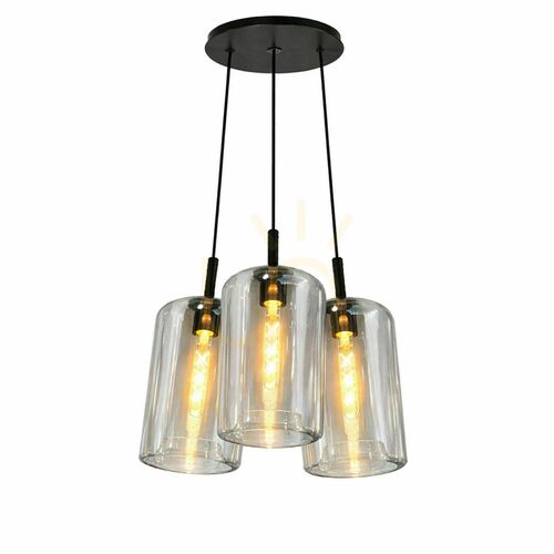 Check Cluster Pendant Light s.luce Cruet, 3-Light Clear Glass, 17 cm Shades
