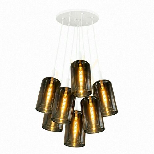 Check Cluster Pendant Light s.luce Cruet, 7-Light Smoked Glass, E27, 51 cm