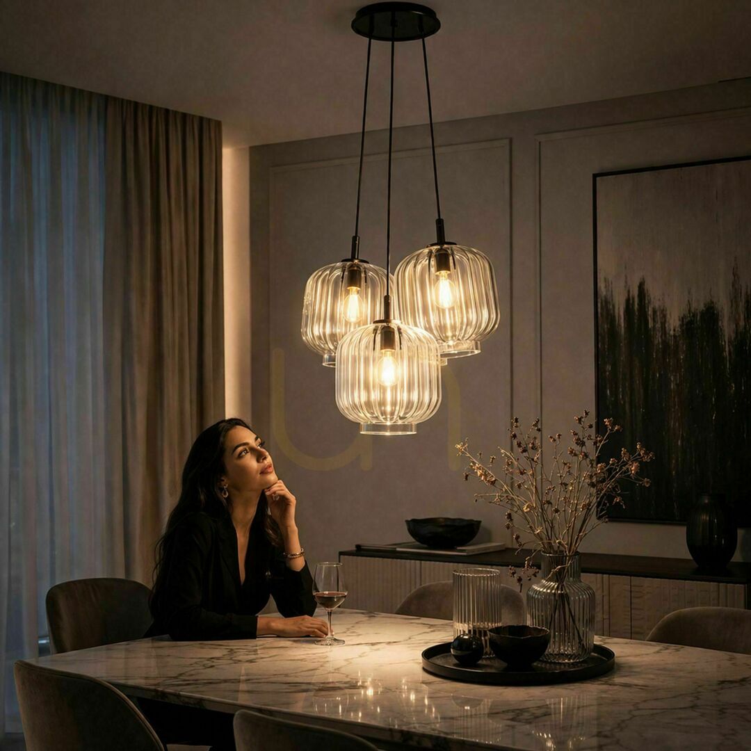 Cluster Pendant Light s.luce Velo, 3-Light Multicolor Glass, 25 cm Shades