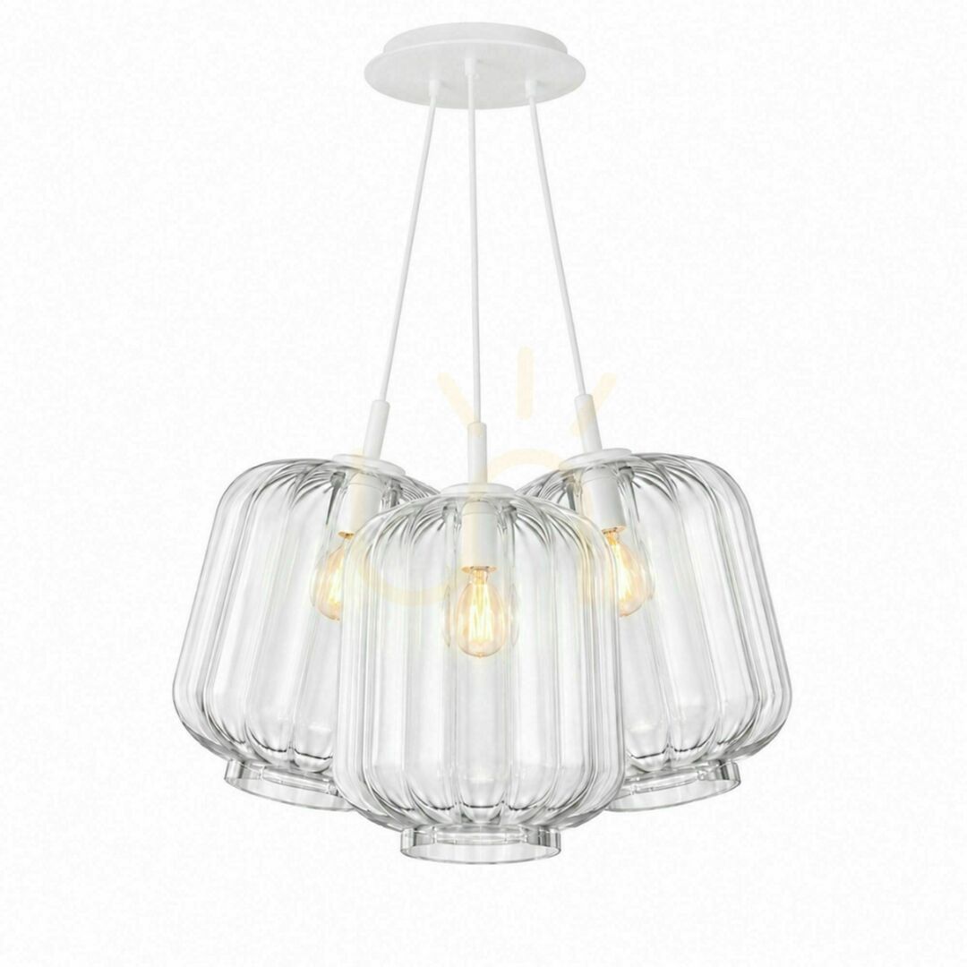 View 3-Light Cluster Pendant Light s.luce Velo Multicolor Glass 25 cm Shades E27 3-Light Cluster Pendant Light s.luce Velo Multicolor Glass 25 cm Shades E27