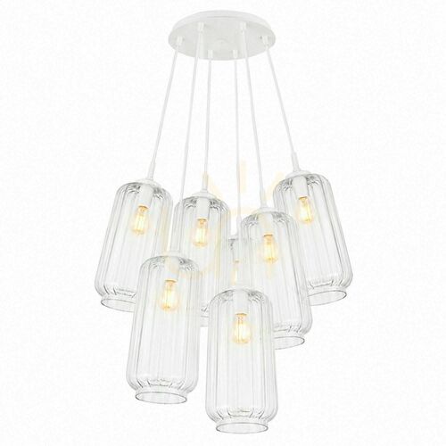 Check Cluster Pendant Light s.luce Velo 7-Light Clear Glass E27, 54 cm