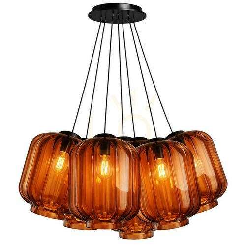 Check Cluster Pendant Light s.luce Velo 7-Light Brown Glass, 25 cm Shades