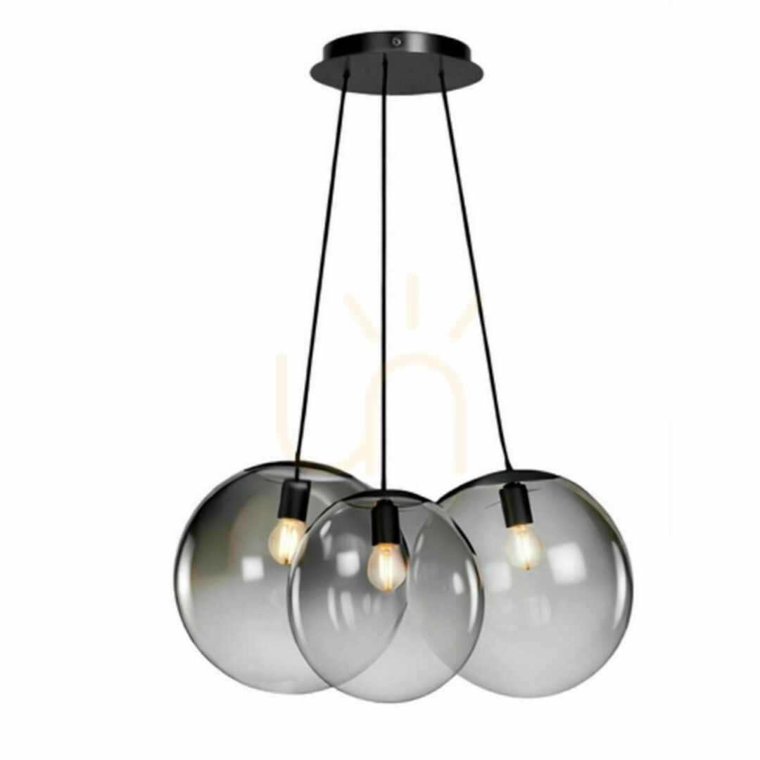 Check Cluster Pendant Light s.luce Orb, 3-Light Smoked Glass, 3 x 30 cm Cluster Pendant Light s.luce Orb, 3-Light Smoked Glass, 3 x 30 cm