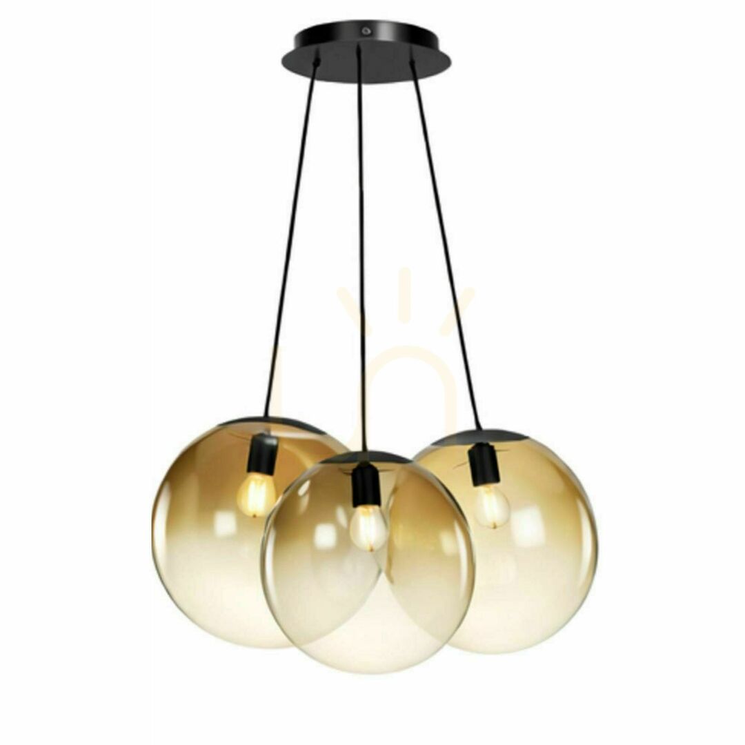 View Cluster Pendant Light s.luce Orb 3-Light Gold Glass 3 x 30 cm Cluster Pendant Light s.luce Orb 3-Light Gold Glass 3 x 30 cm
