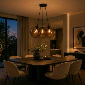Cluster Pendant Light s.luce Orb, 3-Light Brown Glass, 3 x 40 cm small 0